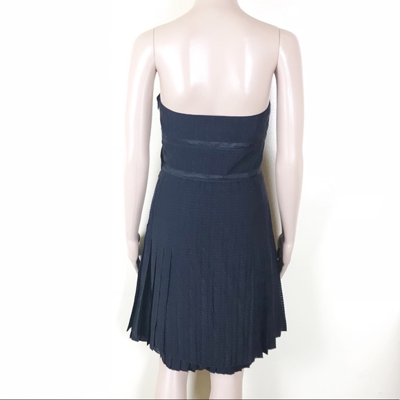 MARC BY MARC JACOBS Black Textured Silk Strapless Cocktail Dress - Picture 7 of 8